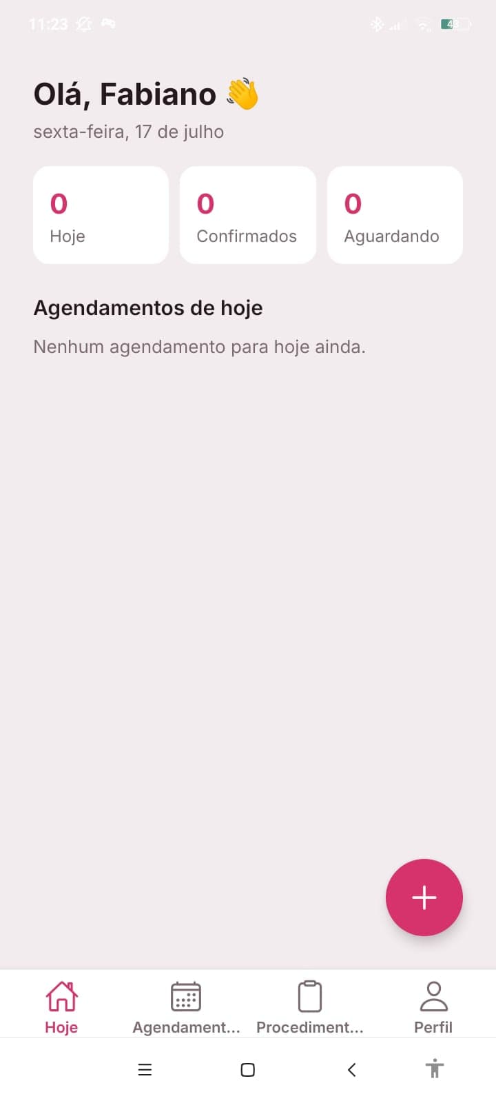 Tela inicial do app MarIA com o resumo do dia